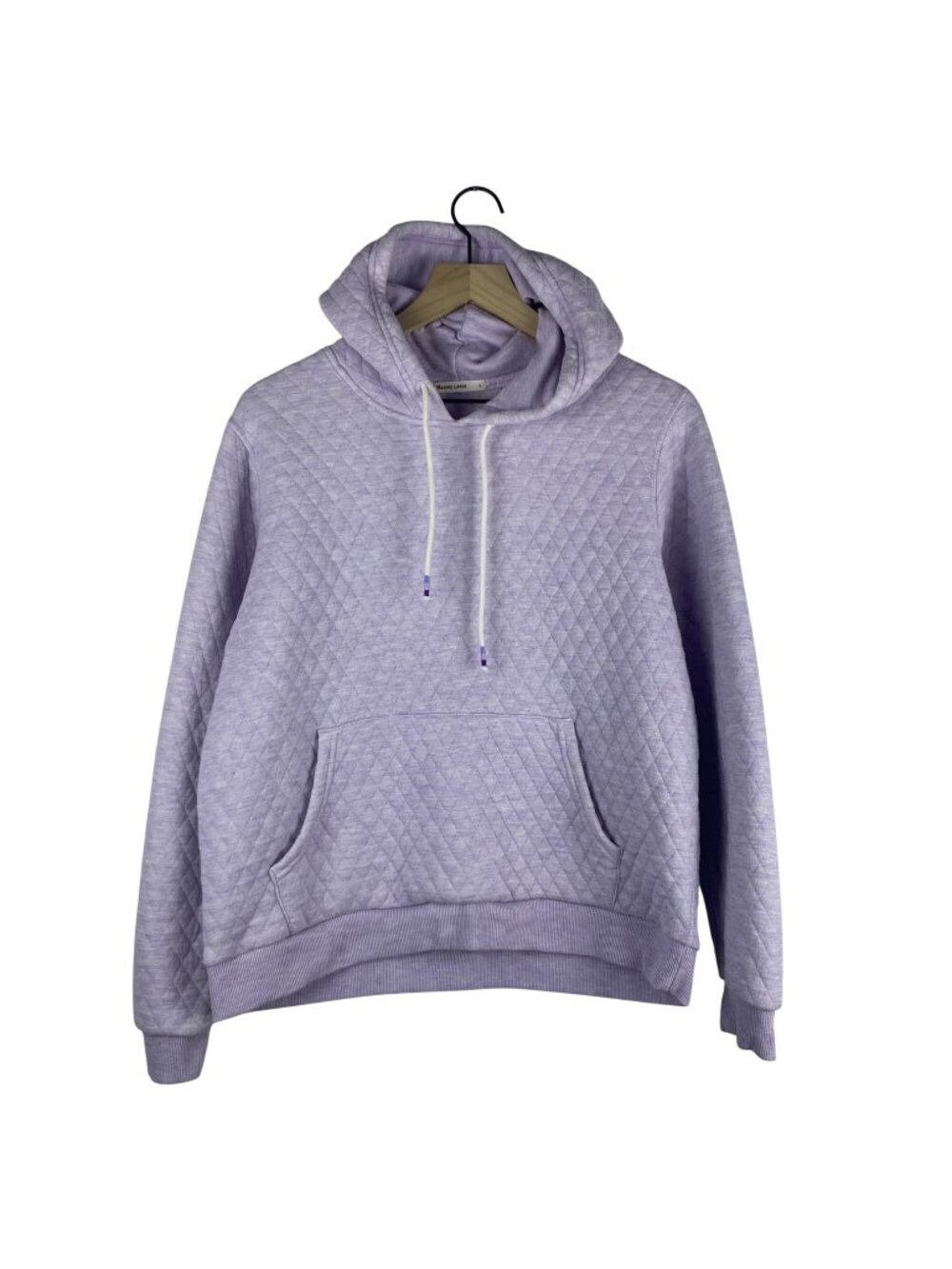 Marine Layer Quilted Lavender Hoodie Sweatshirt Size L Cotton Blend